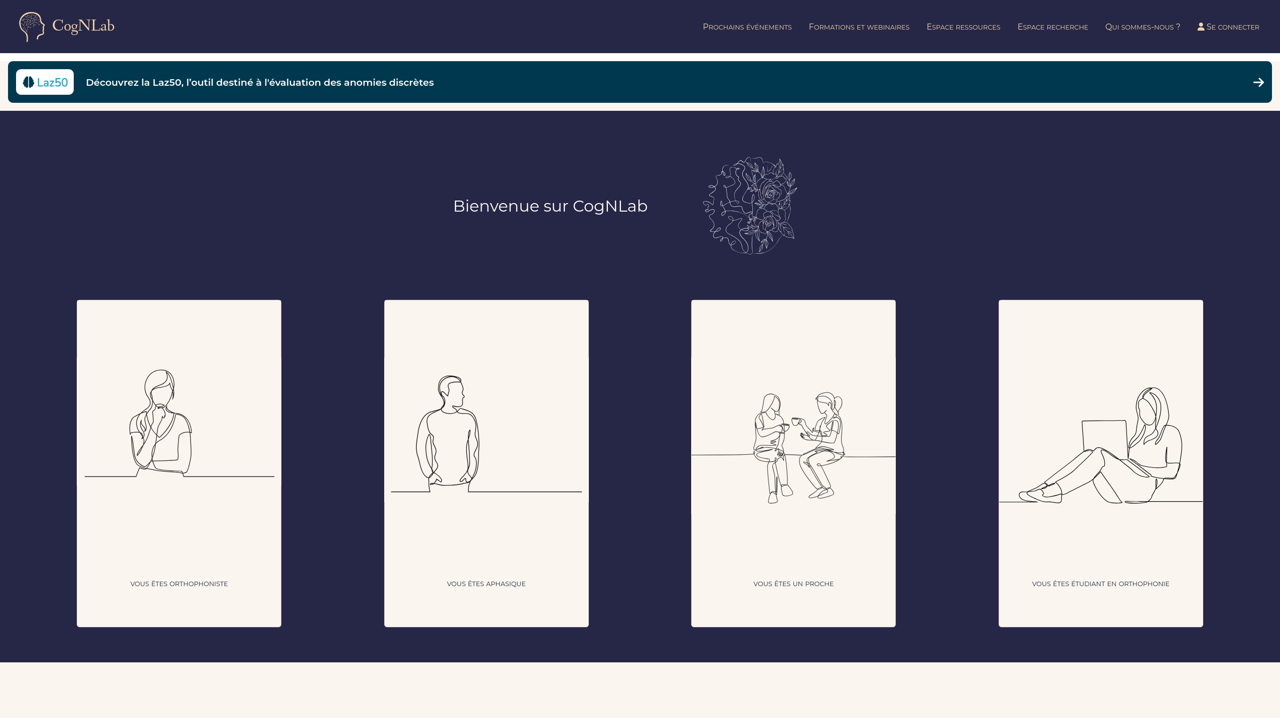 Page d'accueil de Cognlab